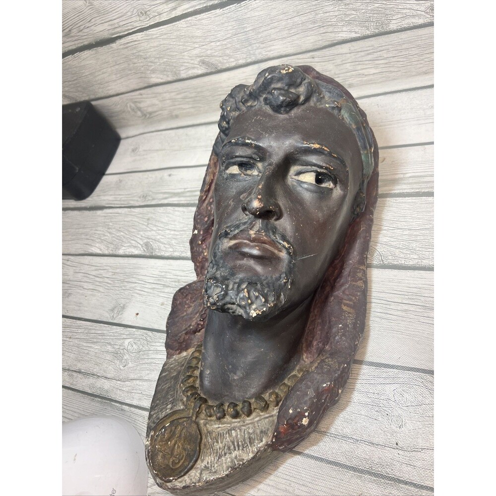 Vintage RELIGIOUS BUST PLASTER 18”x 10” Arabic ? Wall Hang